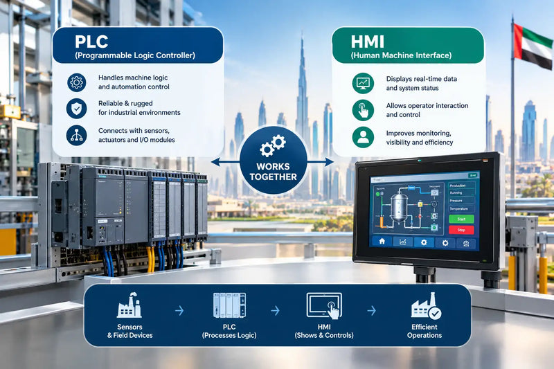 PLC vs HMI in the UAE: Understanding the Difference and How They Work Together