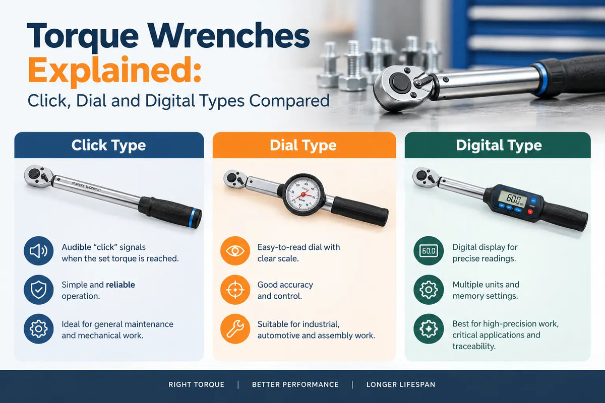 Torque Wrenches Explained: Click, Dial and Digital Types Compared