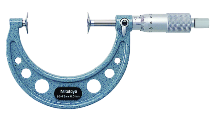 Mitutoyo 123-104 Disc Micrometer, Hardened Steel Disks 75-100mm, Disk=20mm