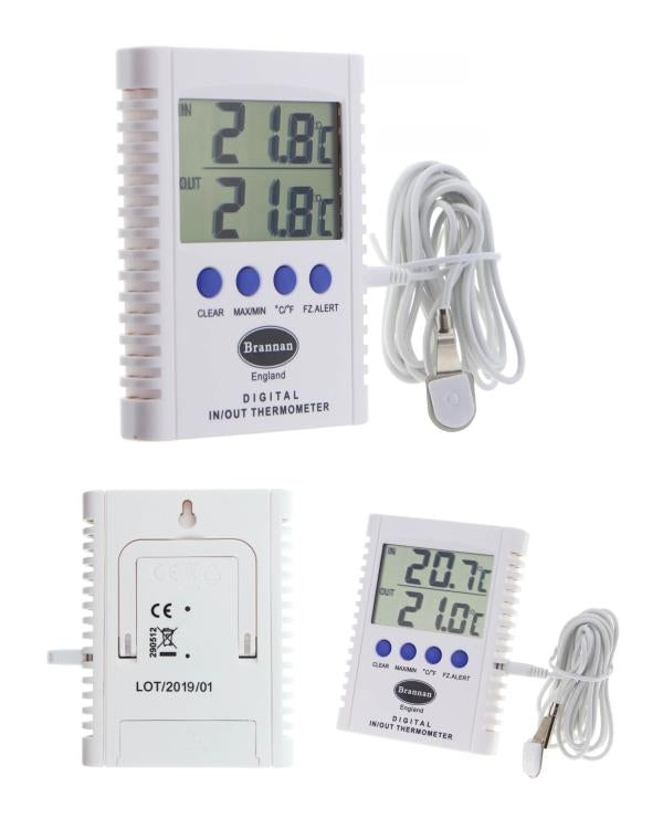 Brannan 12/412/3 | Indoor & Outdoor Max Min Thermometer | -50 to +70 °C Probe, Freeze Alert - generaltechuae (2)