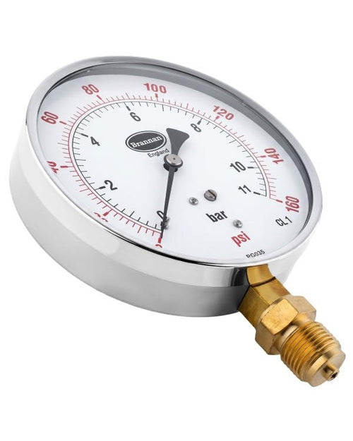 Brannan 35/797/8 | Contractor Pressure Gauge | 115 mm, 0 to 400 psi & bar, 1/2" BSP, glass window - generaltechuae (2)