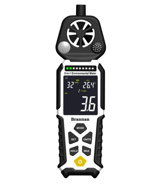 Brannan 13/494/0 | Heavy Duty 5-in-1 Environmental Meter | Wind, Light, Sound, Temperature, RH - generaltechuae