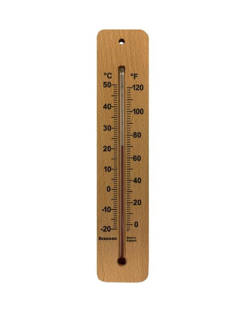 Brannan 14/220/3 | 215 mm Wood Wall Thermometer | -20 to +50 °C/°F - generaltechuae
