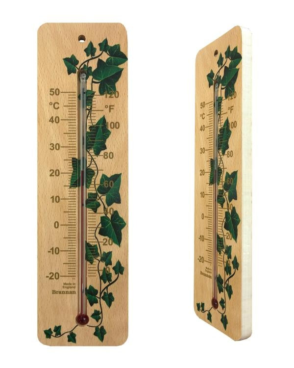 Brannan 14/228/3 | 215 mm Wide Wood Wall Thermometer, Ivy Design | -20 to +50 °C/°F - generaltechuae (2)