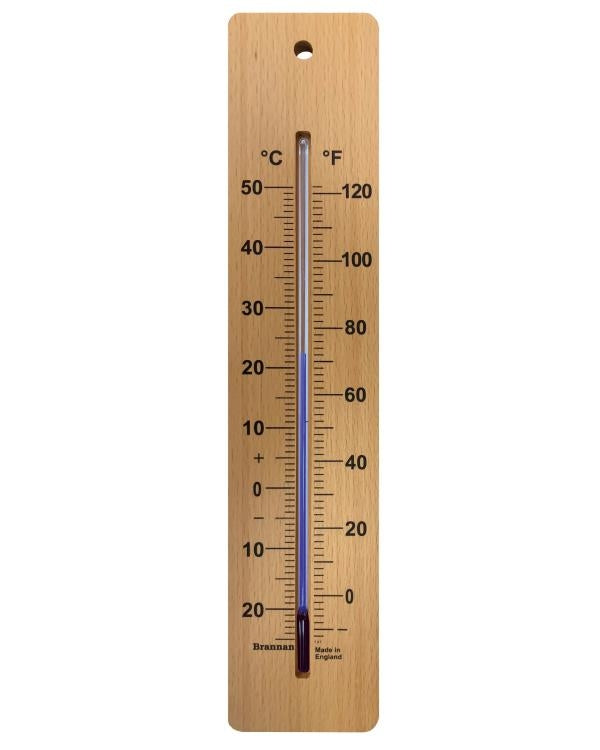 Brannan 14/230/3 | 380 mm Wood Wall Thermometer | -20 to +50 °C/°F - generaltechuae