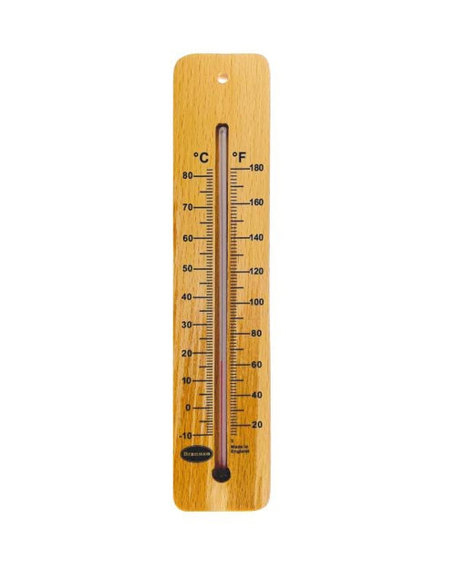 Brannan 14/250/3 | 215 mm Wood Wall Thermometer, High Range | -10 to +80 °C/°F - generaltechuae