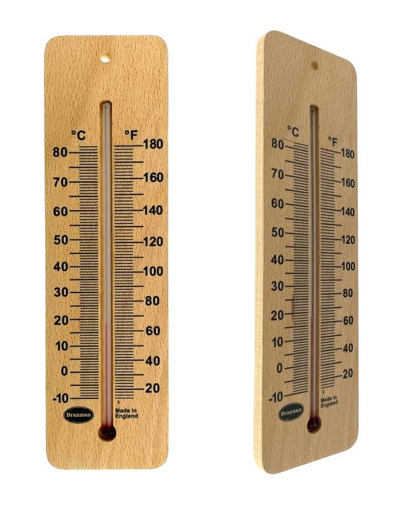 Brannan 14/251/2 | 215 mm Wide Wood Wall Thermometer, High Range | -10 to +80 °C, Celsius Only - generaltechuae (2)