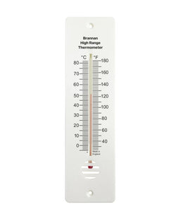 Brannan 14/446/2 | 255 mm Plastic Wall Thermometer, High Range | -10 to +80 °C, °C only scale - generaltechuae
