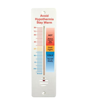 Brannan 14/867/2 | 255 mm Plastic Hypothermia Wall Thermometer | Coloured °C zones - generaltechuae