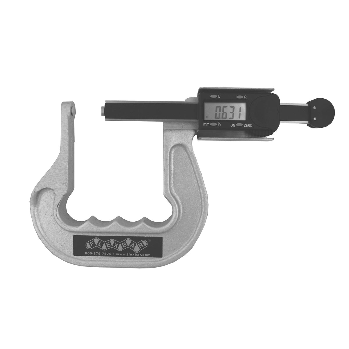Flexbar 14785 | Digital Deep Throat Micrometer, Dual Flat Anvils | 0-2.5 in, 3.3 in Depth - generaltechuae
