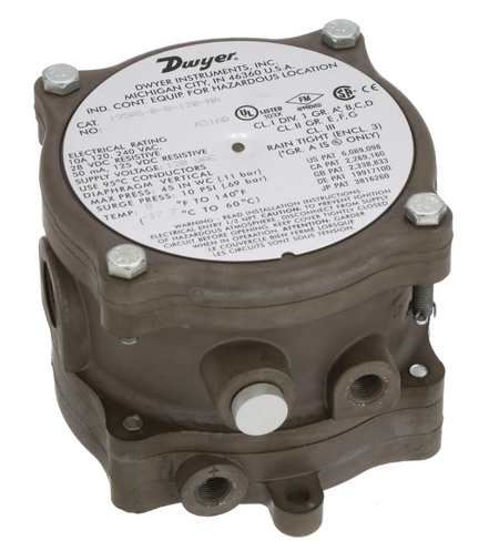 Dwyer Instruments 1950G-0-B-120-NA | Differential Pressure Switch | Explosion Proof | .15-.50in w.c. | 1950G Series