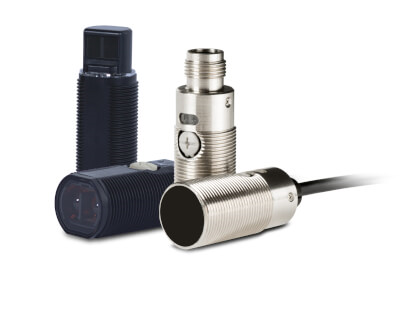 OMRON E3FA-DP24-F2 | Photoelectric sensor, M18 axial, plastic body, IR LED, diffuse reflective, 100mm, PNP, L-ON/D-ON selectable/inverted logic, M12 connector