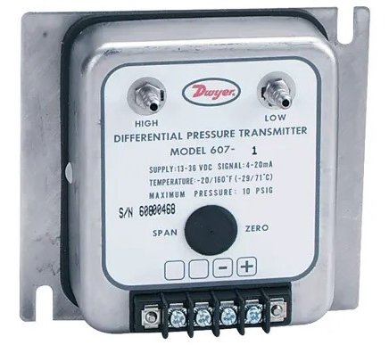 Dwyer Instruments 607-9 | Differential Pressure Transmitter | Range 0-25" W.C | 607 Series
