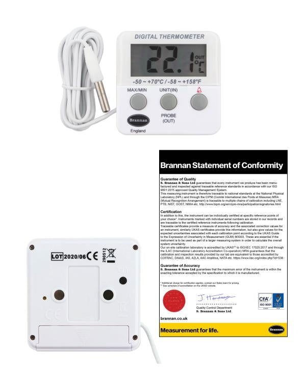 Brannan 22/106/3 | Max Min Digital Batch Sampling Thermometer | -50 to +70 °C, 2 m Cable - generaltechuae (2)