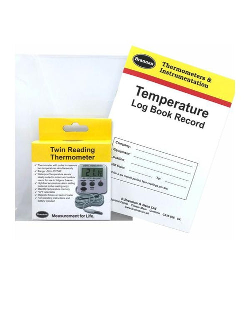 Brannan 22/497/3 | Temperature Log Book Kit | Digital Fridge/Freezer Thermometer - generaltechuae