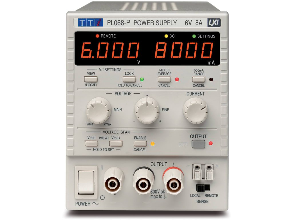 Aim TTi PL068-P | Bench System DC Power Supply | Single 0-6V/0-8A USB/RS232/LAN(LXI)/Analog