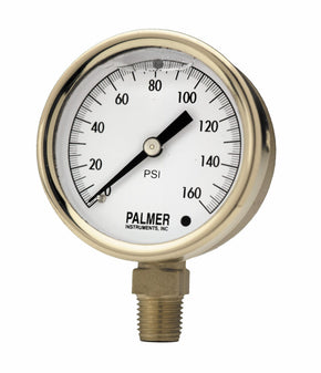Palmer Wahl BB_Series | Brass Case Glycerin Filled Pressure Gauges | 2.5 in, 15 to 10,000 psi - generaltechuae