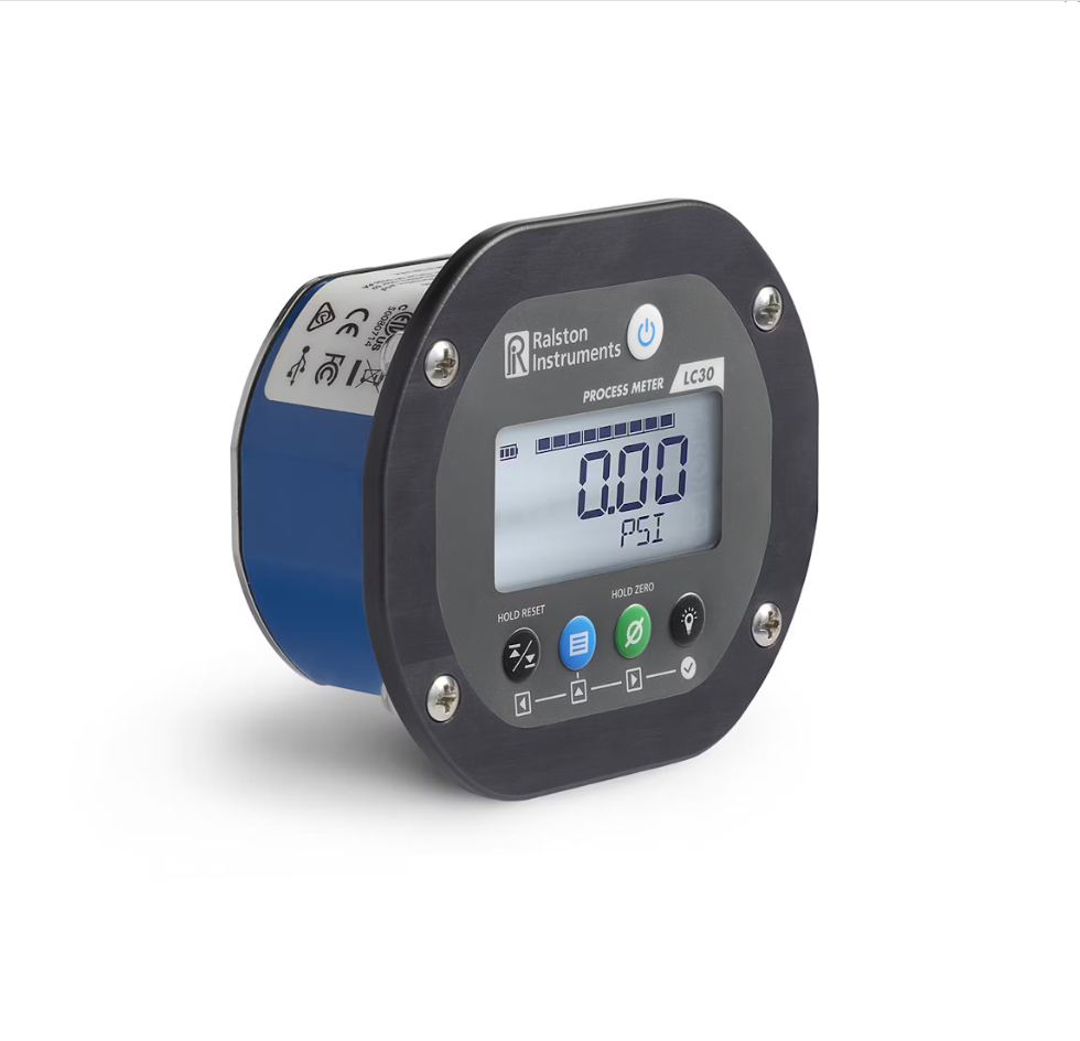 Ralston LC30-GY2H-00-B1 | Digital panel mount pressure gauge | 0 to 20,000 psi / 140 MPa | 1/4" Male NPT back connection | Bluetooth radio