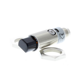 OMRON E3RB-DP22 | Photoelectric sensor, M18 radial, metal body, red LED, diffuse, 300mm, PNP, L-ON/D-ON selectable, M12 connector