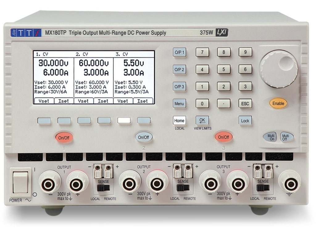 Aim TTi MX180TP | DC Power Supply | Triple Output 375 Watt  with USB, RS-232 and LAN (LXI) Interfaces
