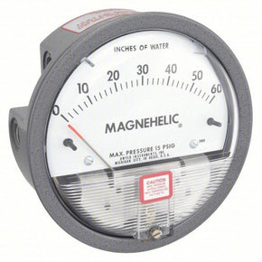 DWYER Differential Pressure Gauge | Range 0 to 60 in wc | 1/8 in NPT Female |  Dual Single-Side or Back