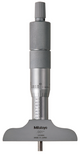 Mitutoyo 129-128 Depth Micrometer, Interchangeable Rods 0-6", 2,5" Base