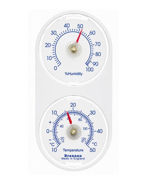 Brannan 30/412/3 | Twin Mini Dial Hygrometer & Thermometer | -10 to +50 °C/°F, 0–100% RH - generaltechuae