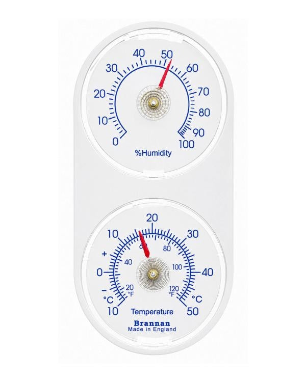 Brannan 30/412/2 | Twin Mini Dial Hygrometer & Thermometer | -10 to +50 °C only, 0-100% RH - generaltechuae