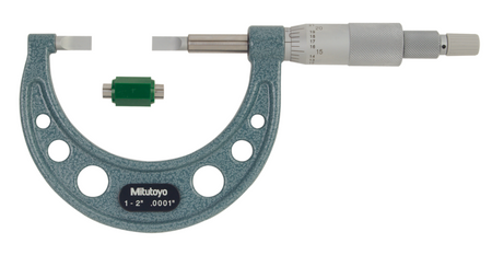 Mitutoyo 122-126 Blade Micrometer, Hardened Steel Blade 1-2", 0.75mm Blade