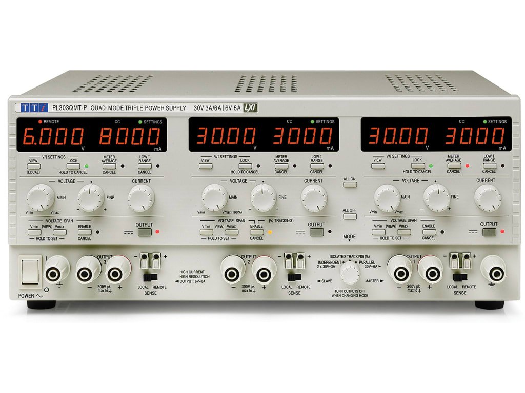 Aim TTi PL303QMT-P | Bench System DC Power Supply | Triple 0-30V/0-3A,0-6V/0-8A USB/RS232/LAN(LXI)