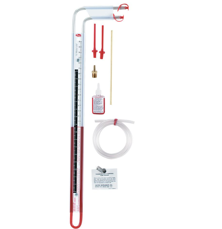 Dwyer Instruments 1227 | Dual range U-inclined manometer | 0-16" w.c. vertical | .20-0-2.6" inclined