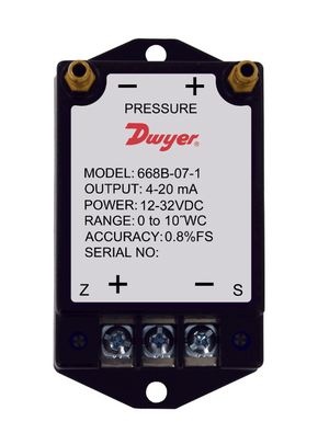 Dwyer Instruments 668B-06-2 | Differential Pressure Transmitter | -06-2;Front Connection;0-10 VDC;0-5in w.c.