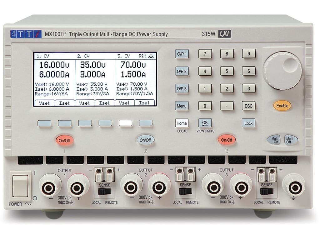 Aim TTi MX100TP | Combined Output with USB, RS232 and LAN Interfaces | Triple Multi Range 315W