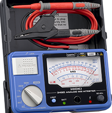 HIOKI ANALOG M© HiTESTER 
3-Range, 250 to 1000V Analog Insulation Tester with Continuity Check