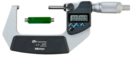 Mitutoyo 293-346-30 | Digital Micrometer IP65 | Inch/Metric Range 2 - 3" (50.8 - 76.2 mm) | w/o Output, Ratchet Thimble