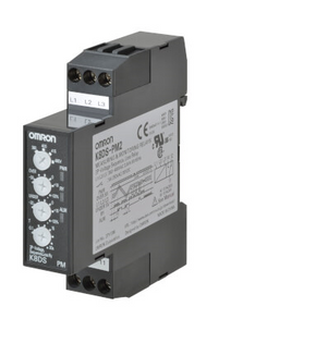 OMRON K8DS-PM1 | Monitoring relay 17.5mm wide, over/under voltage, phase sequence and loss, 3-phase 3-wire, 200 to 240 VAC, one SPDT