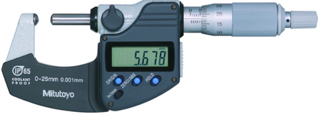 Mitutoyo 395-371-30 Digital Tube Microm. Sph. Anvil/Spindle Inch/Metric, 0-1", IP65