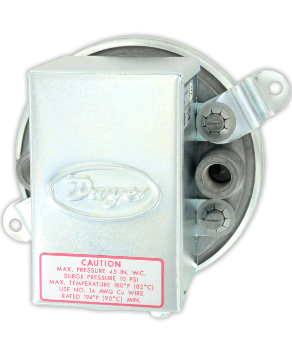 Dwyer Instruments 1900-5-MR | Compact Low Differential Pressure Switch | 1.40-5.5in w.c. | Manual Reset