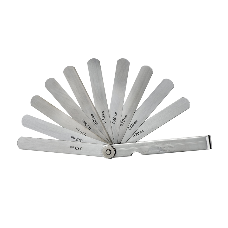 Mitutoyo 184-306S | Thickness or Feeler Gauge | Series 184 | Number of Leaves 10 | Blade Length 100 mm | Range 0.05 to 0.8 mm