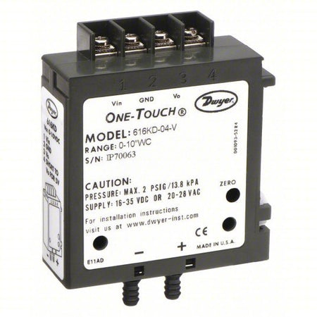 Differential Transmitter | Range 0 in wc to 10 in wc | For Surface-Mounting | 0 to 10V DC/0 to 5V DC