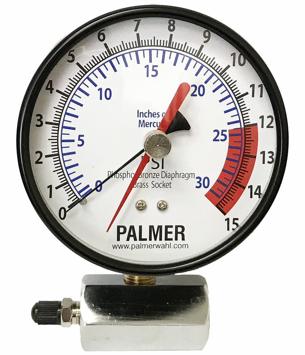 Palmer Wahl KB_Series | 40KB Gas Test Pressure Gauge | 4 in, 6 to 30 psi - generaltechuae
