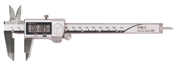 Mitutoyo 500-735-20 Digital ABS Caliper CoolantProof IP67 In/Met, 0 - 150 mm (0 - 6")