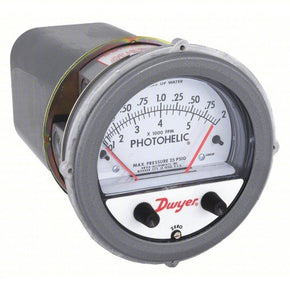 DWYER Differential Pressure Gauge & Switch | Range  0 to 2 in wc |  1/8 in NPT Female |  Side Single-Side, DPDT,