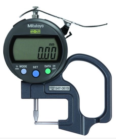 Mitutoyo 547-361S ABS Digital Thickness Gauge 0-0.4", 0.0005"/0.01mm, Tube Thickness