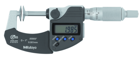 Mitutoyo 323-350-30 Digital Disc Micrometer IP65
Inch/Metric, 0-1", Disk=20mm