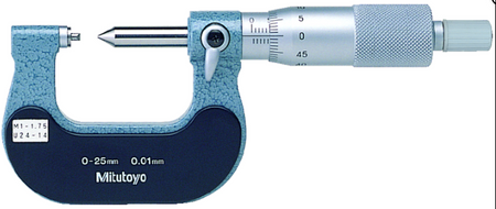 Mitutoyo 125-110 Screw Thread Micrometer 25-50mm, 3.5-5mm/8-5TPI