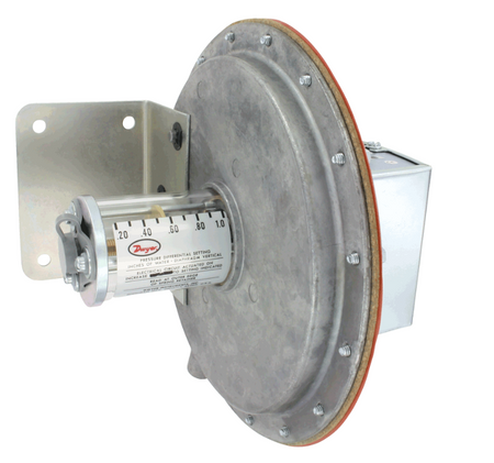 Dwyer Instruments 1638-0 | Diaphragm Pressure Switch | 0.05-0.25" w.c. | SPDT | 15A, 120-480 VAC | 1/8" NPT