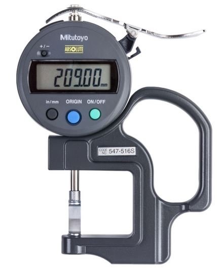 Mitutoyo 547-516S ABS Digital Thickness Gauge with ID-SInch/Metric, 0-0.47", 0.0005", Groove Depth