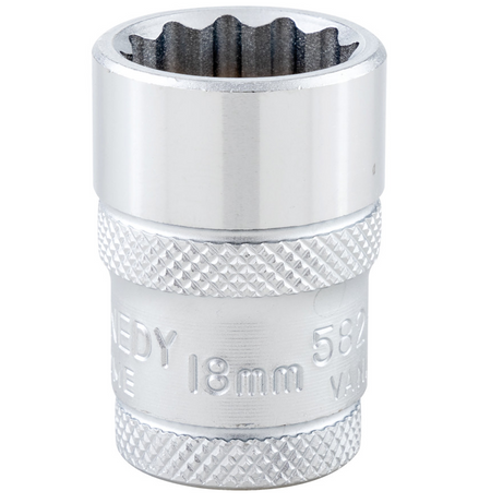 Kennedy-Pro KEN5827000K | 1/2in. Drive | Bi-Hexagon Socket | 18mm, Metric, 12 Point