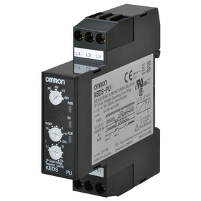 OMRON K8DS-PU2 | Monitoring relay 17.5mm wide, under voltage, phase sequence and loss,asymmetry 3-phase 3-wire, 380 to 480 VAC, one SPDT